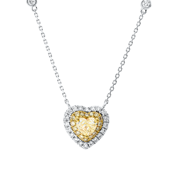Brogle Classic gold chain with bicolour diamond heart Brogle Classic gold chain with bicolour diamond heart