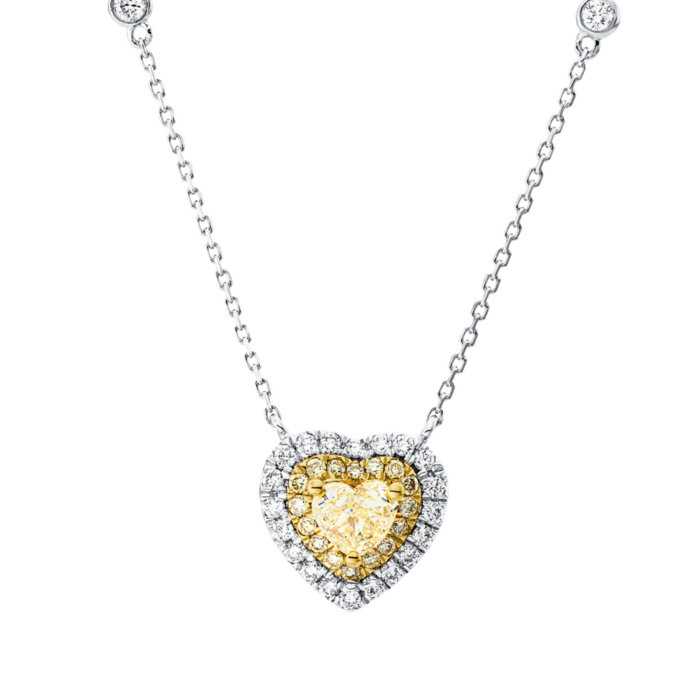 Brogle Classic gold chain with bicolour diamond heart Brogle Classic gold chain with bicolour diamond heart