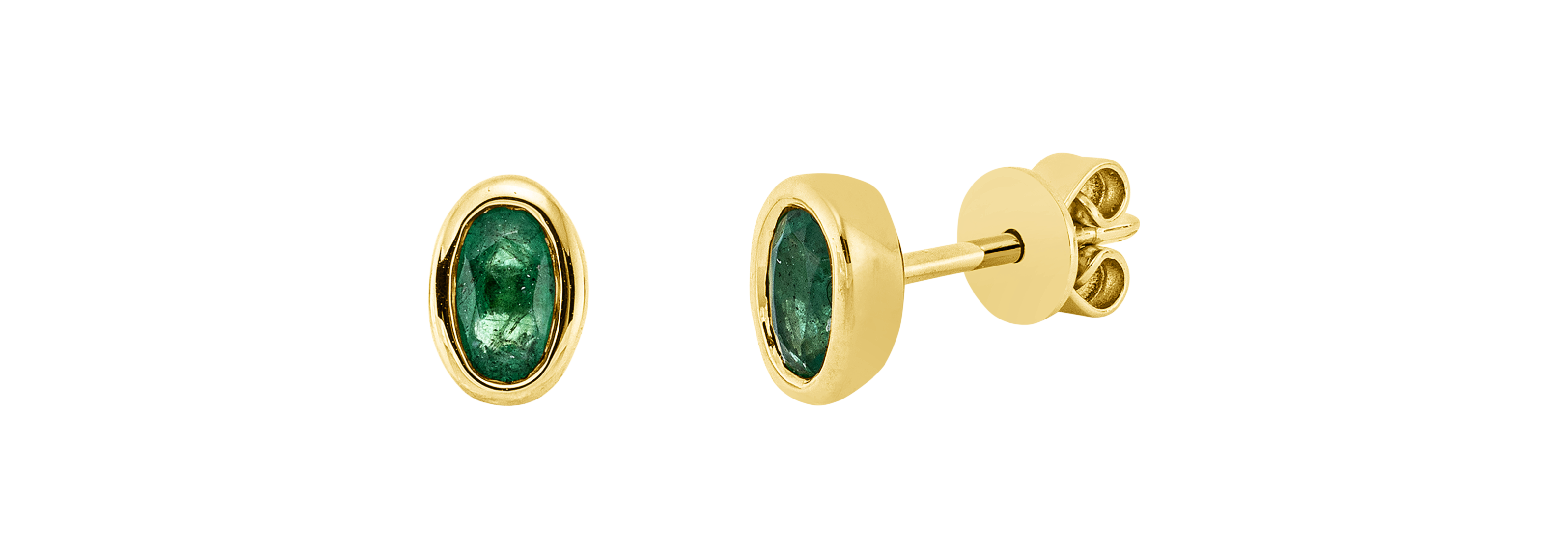 Brogle Classic emerald stud earrings