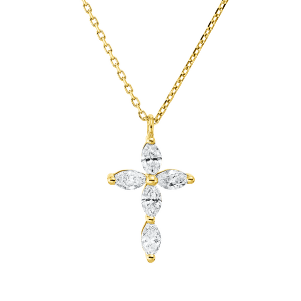 Brogle Classic Kette mit Diamantkreuz