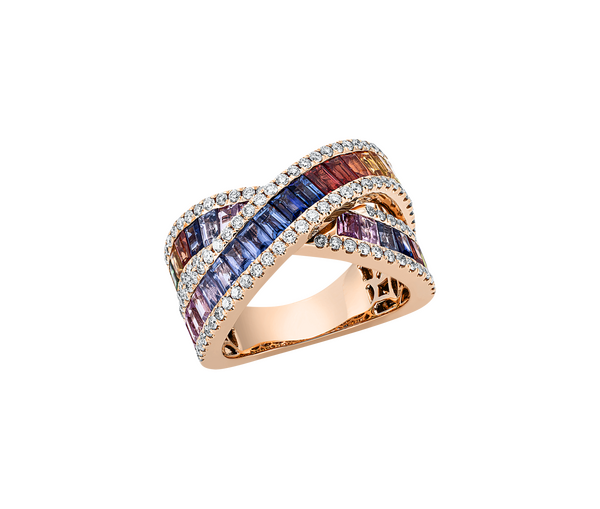 Brogle Selection Rainbow sapphire ring