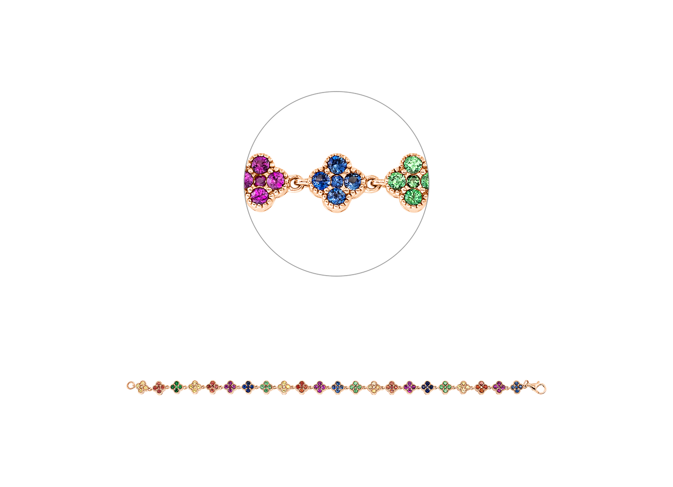 Brogle Classic sapphire bracelet Rainbow