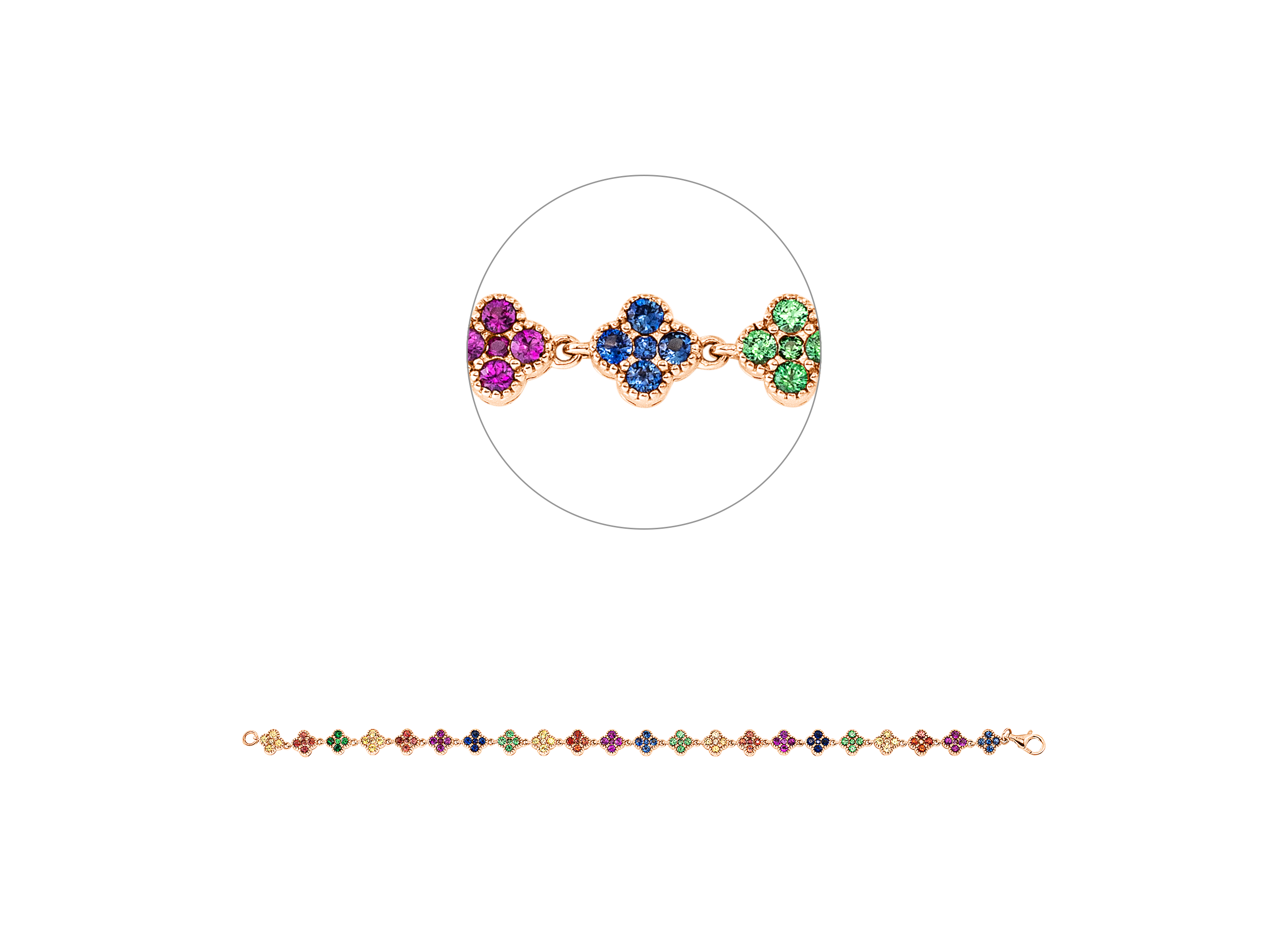 Brogle Classic sapphire bracelet Rainbow Brogle Classic sapphire bracelet Rainbow