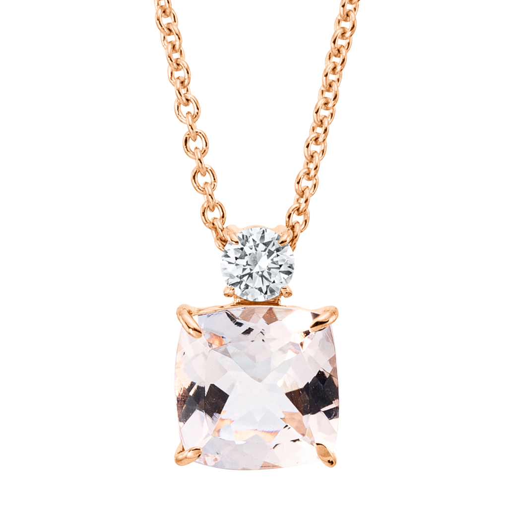 Brogle Classic necklace with morganite pendant Brogle Classic necklace with morganite pendant