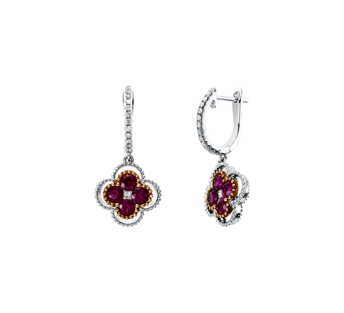 Brogle Selection bicolour ruby hoop earrings Brogle Selection bicolour ruby hoop earrings