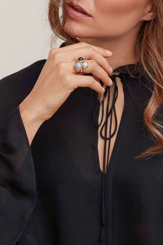 Tamara Comolli Bouton Grey Moonstone L Ring