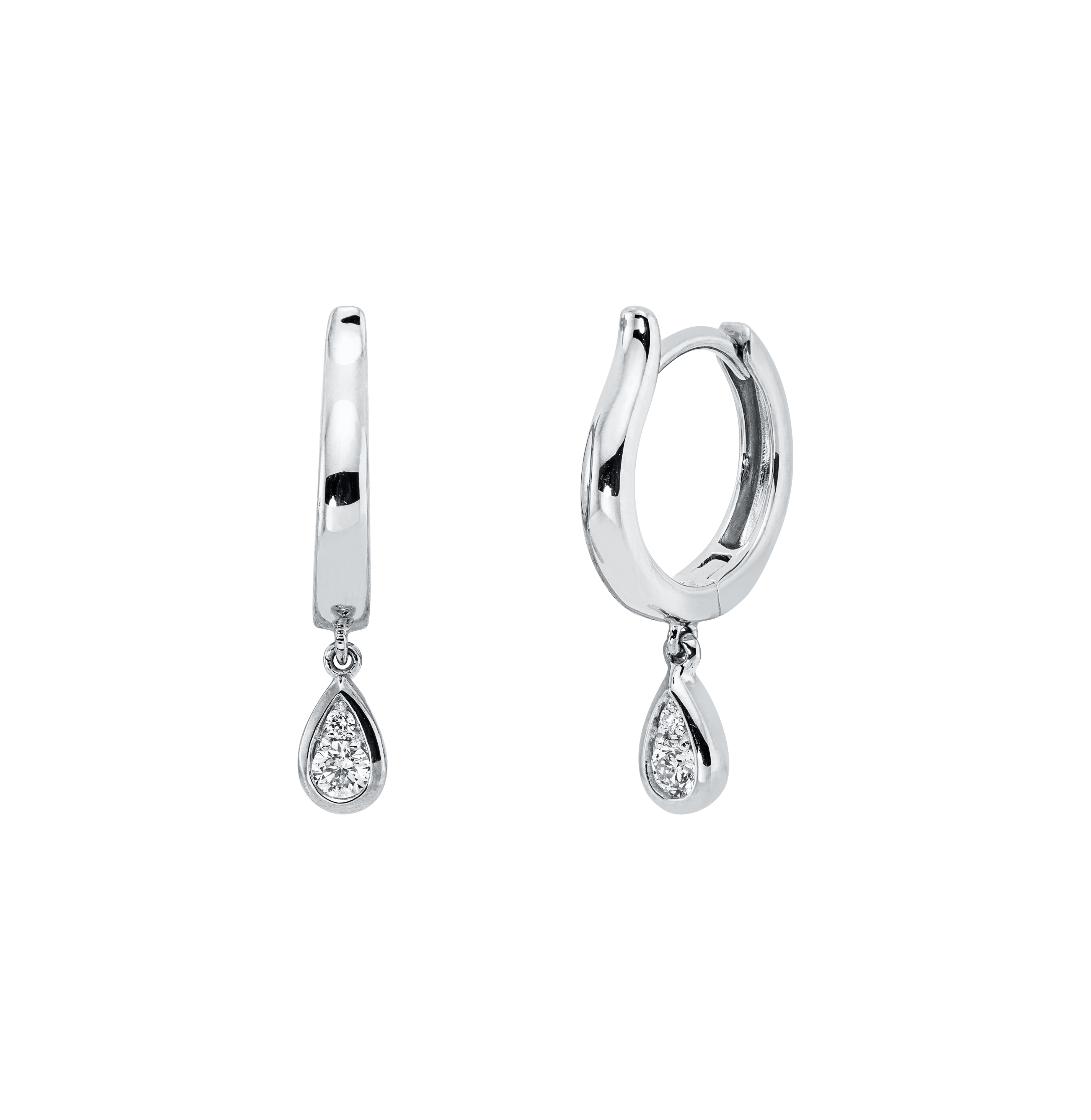 Brogle Classic diamond hoop earrings