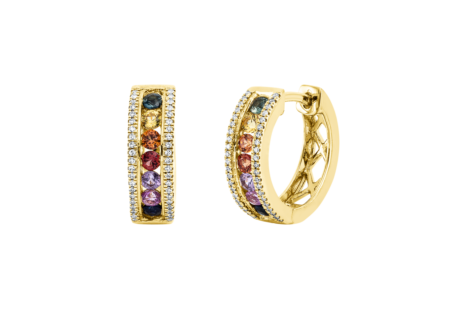 Brogle Selection sapphire hoop earrings Rainbow