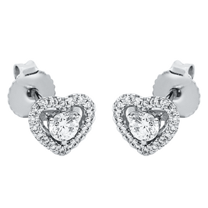 Brogle Selection Spirit heart stud earrings with diamonds