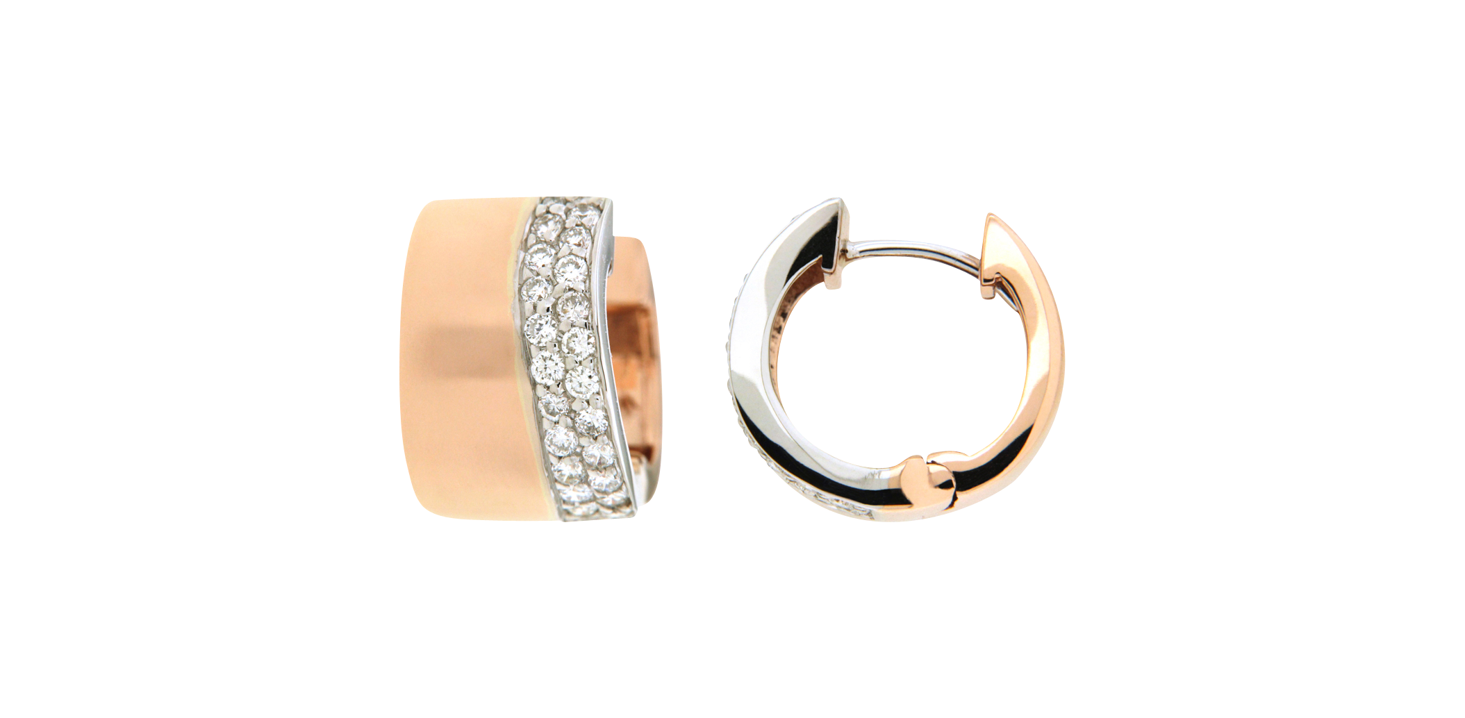 Brogle Classic bicolor diamond hoop earrings Brogle Classic bicolor diamond hoop earrings
