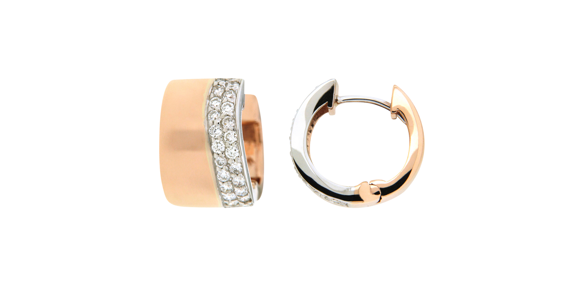 Brogle Classic bicolor diamond hoop earrings Brogle Classic bicolor diamond hoop earrings