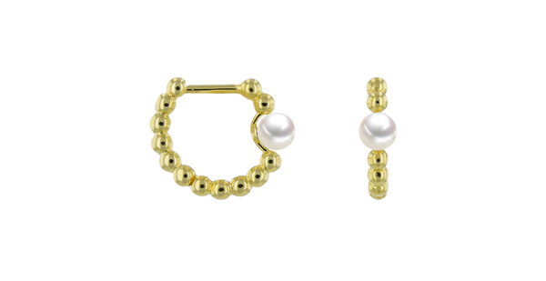 Brogle Classic freshwater pearl hoop earrings Brogle Classic freshwater pearl hoop earrings