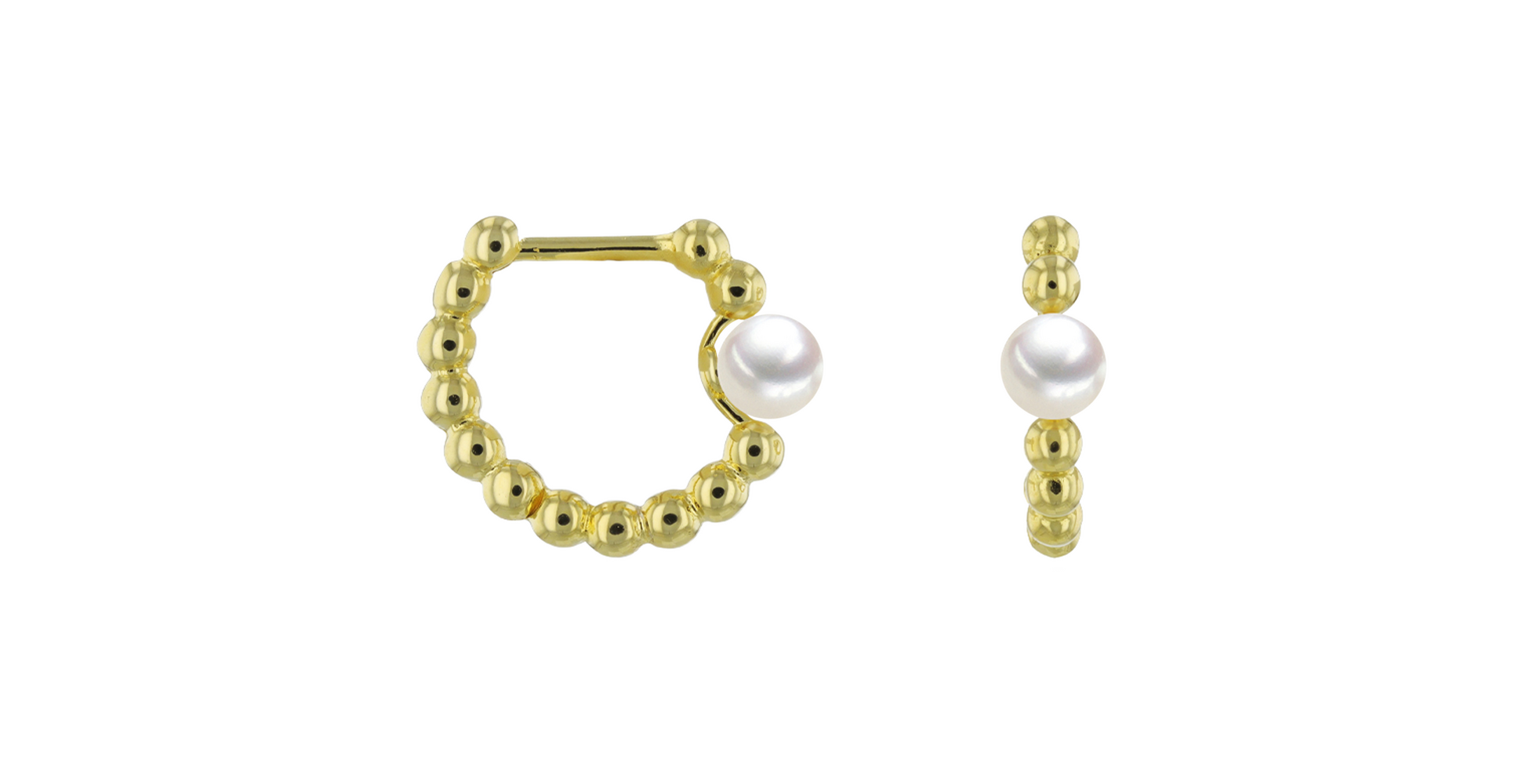 Brogle Classic freshwater pearl hoop earrings Brogle Classic freshwater pearl hoop earrings