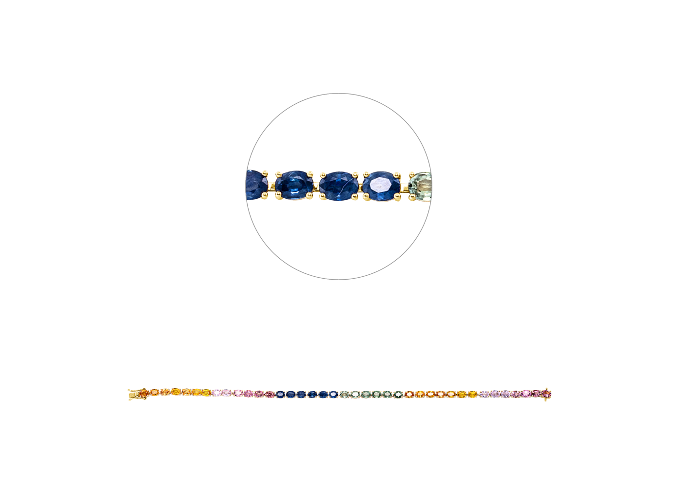 Brogle Classic sapphire bracelet Rainbow