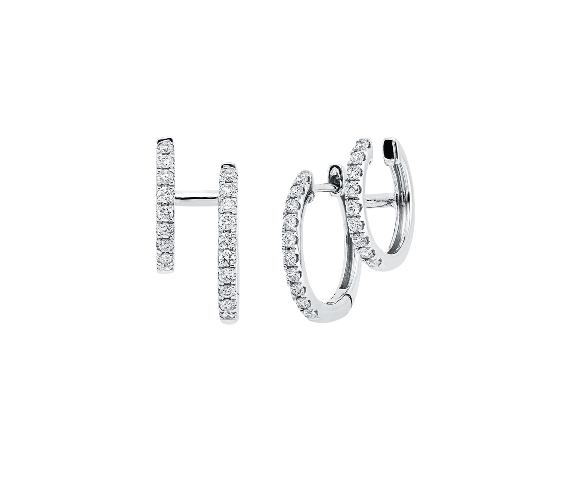 Brogle Classic diamond hoop earrings