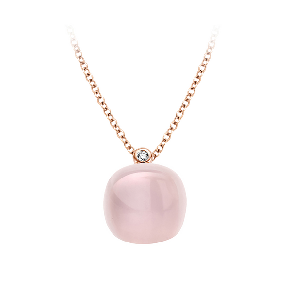 Bigli Mini Sweety Rosenquarz Halskette