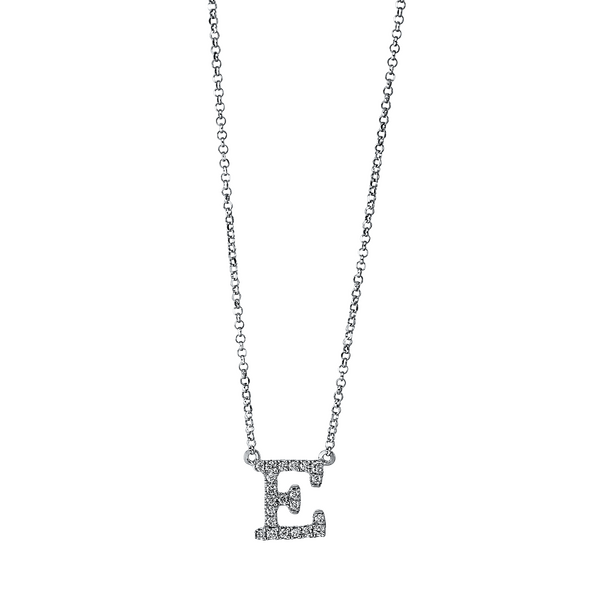 Brogle Classic Kette mit Diamantbuchstaben E