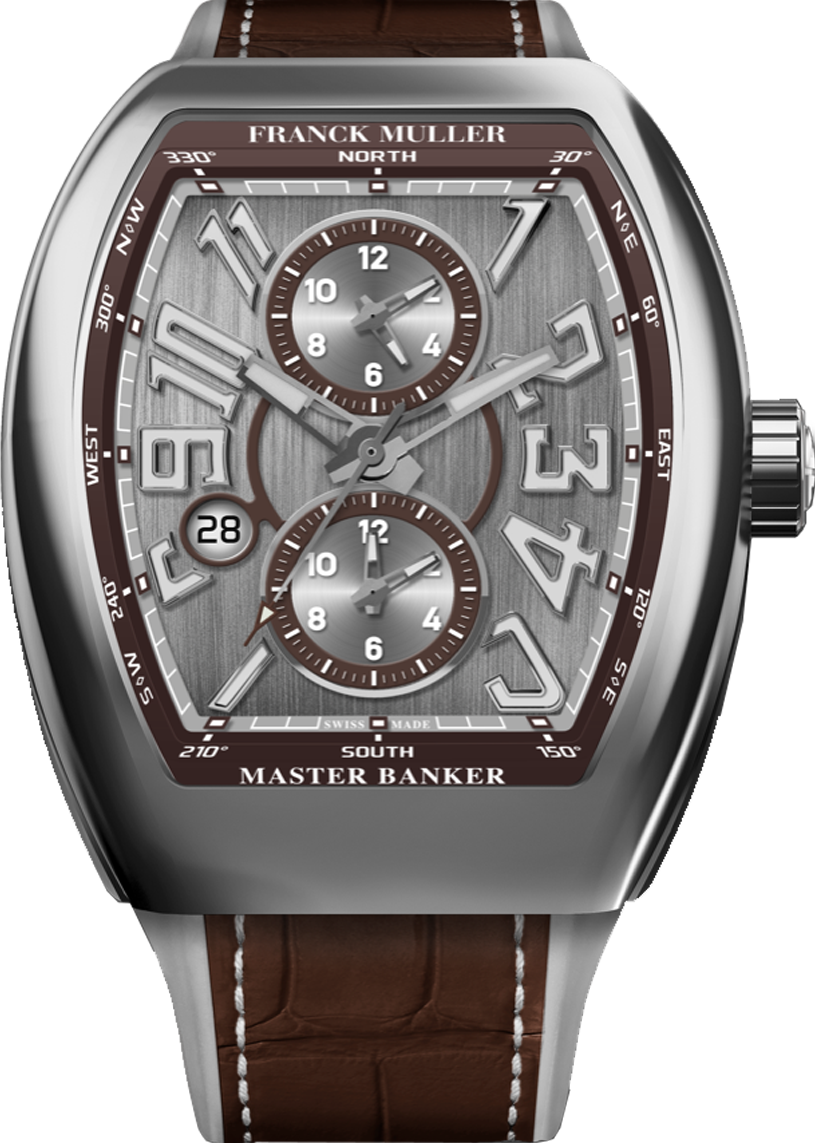 Franck Muller Vanguard Master Banker 3 Zeitzonen 53,7 x 44mm Franck Muller Vanguard Master Banker 3 Zeitzonen 53,7 x 44mm