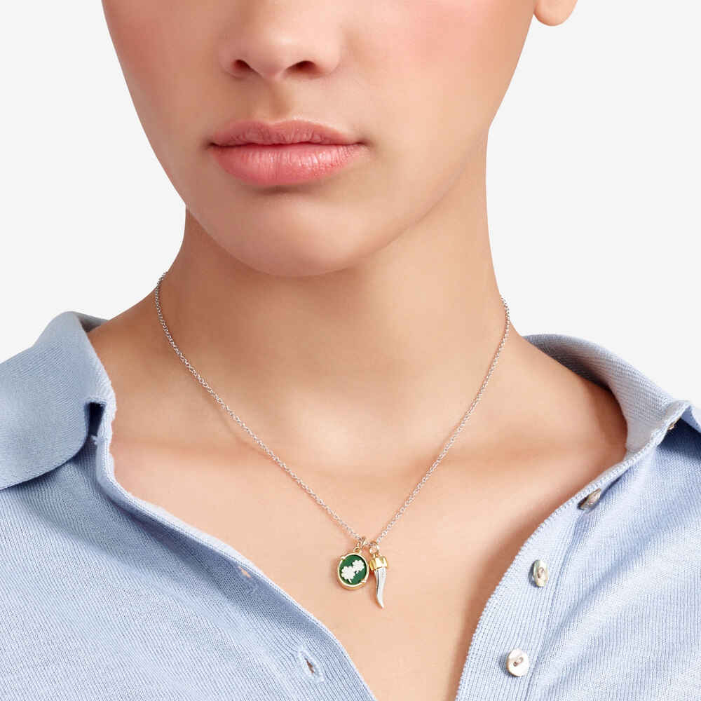 Dodo four-leaf clover cameo Pendant