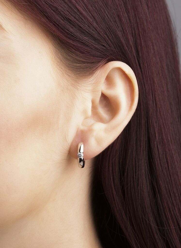 Brogle solitaire hoop earrings Brogle solitaire hoop earrings