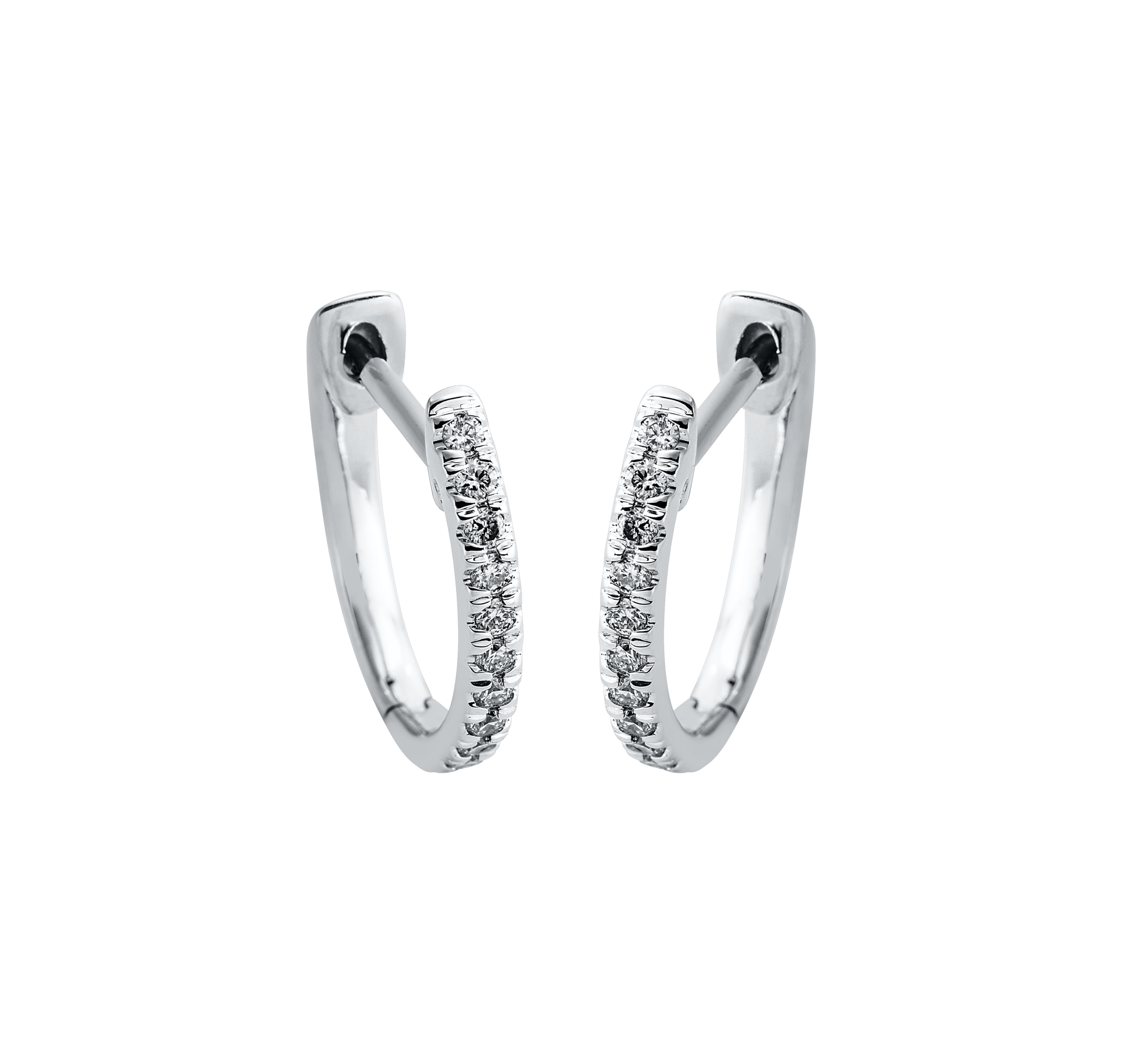 Brogle Classic diamond hoop earrings