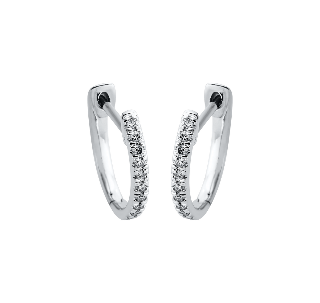 Brogle Classic diamond hoop earrings