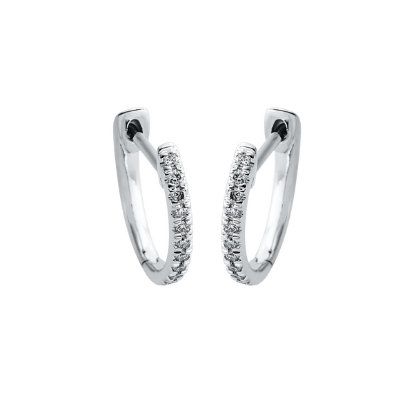 Brogle Classic diamond hoop earrings