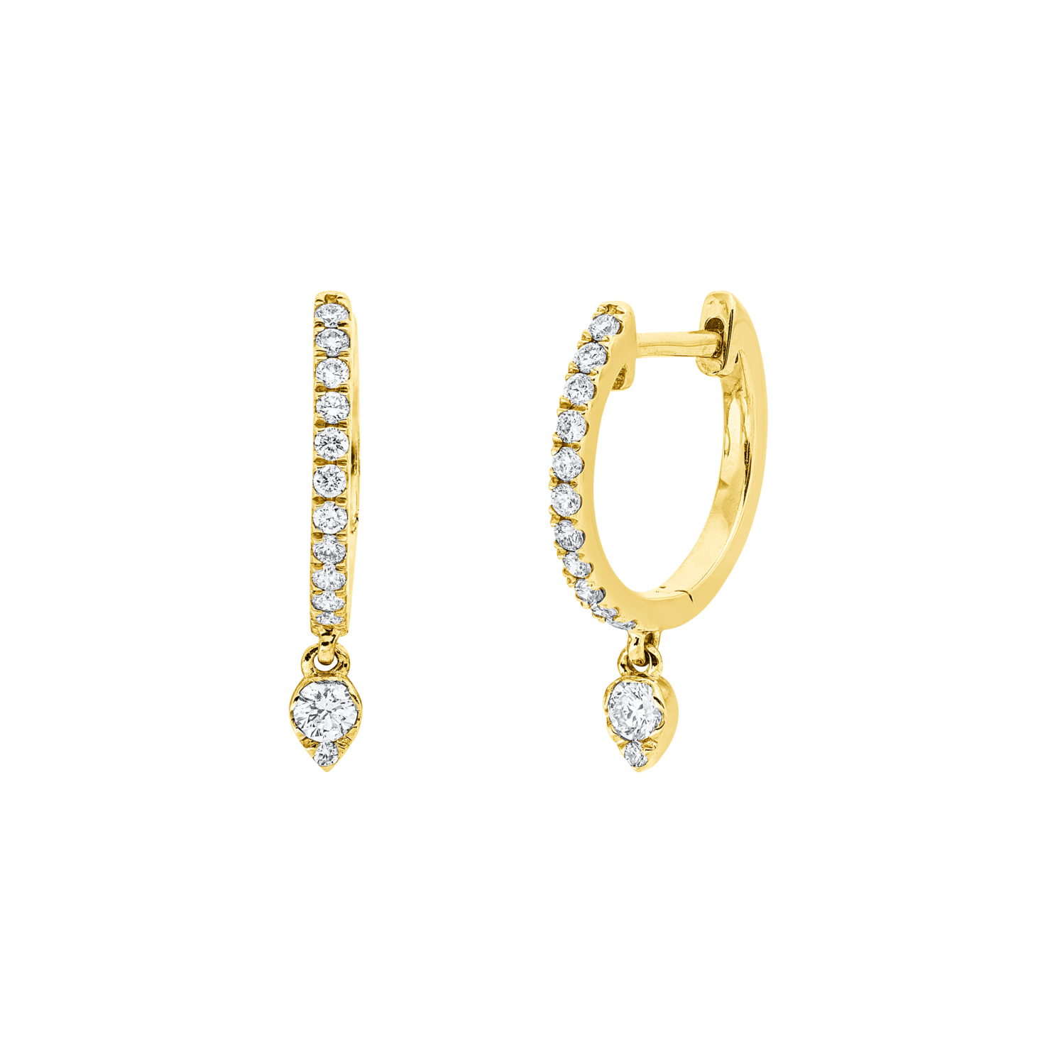 Brogle Classic diamond hoop earrings