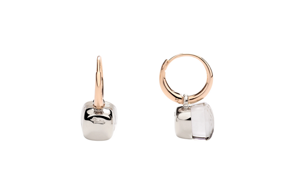 POB2010 O6000 000TB 030 Pomellato nudo petit earrings rose gold 18kt white gold 18kt white topaz a794cbf91265783c0