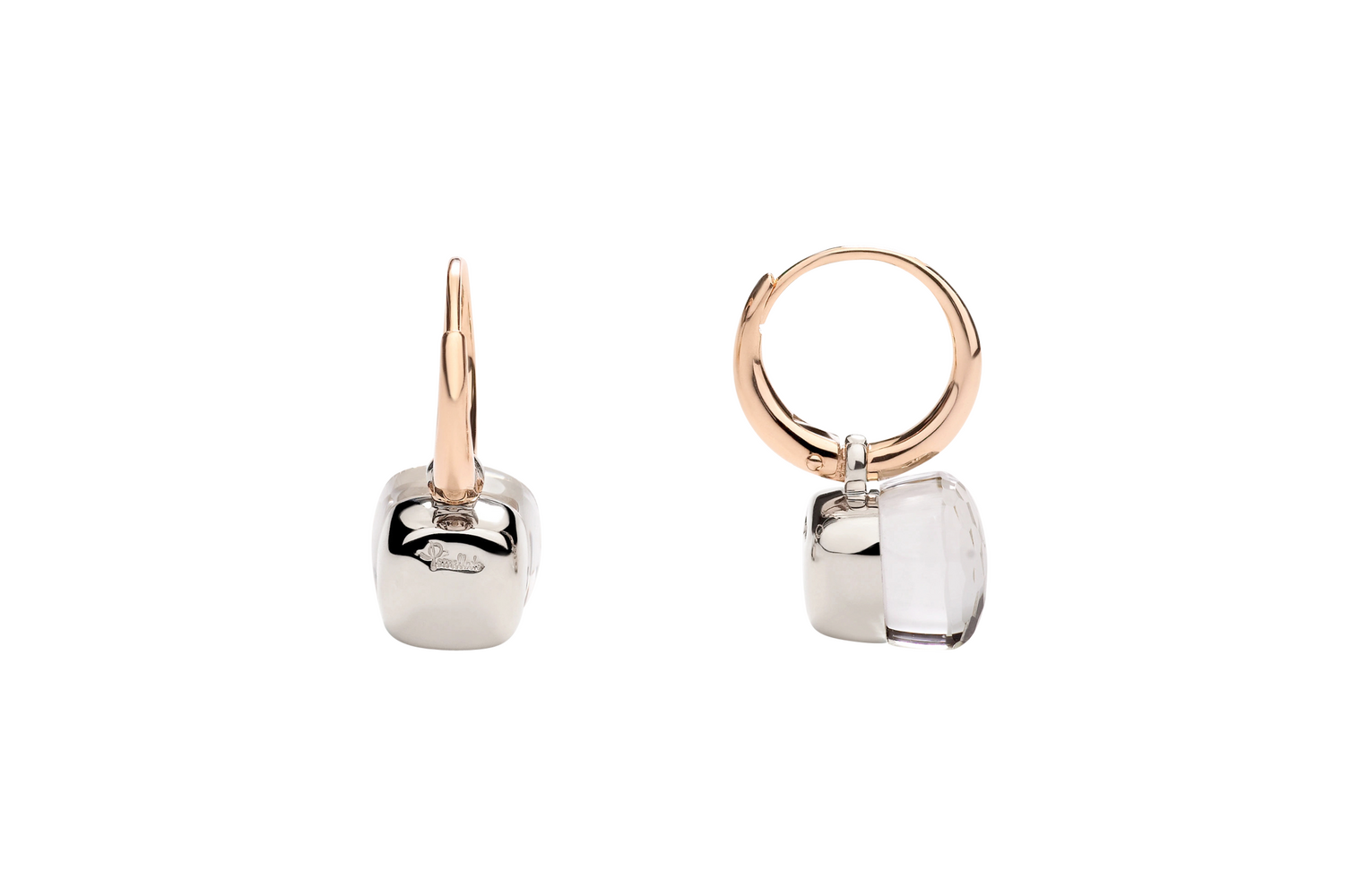 POB2010 O6000 000TB 030 Pomellato nudo petit earrings rose gold 18kt white gold 18kt white topaz a794cbf91265783c0