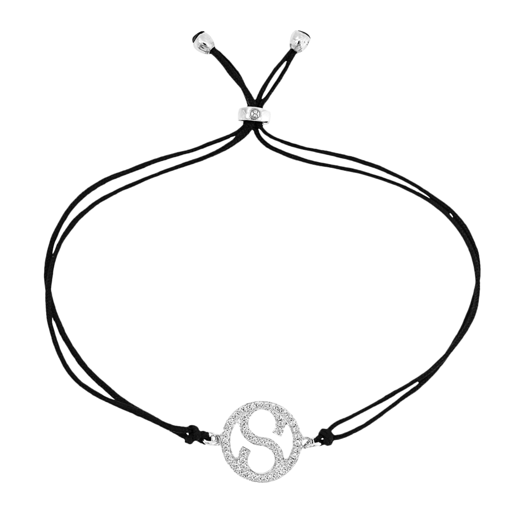 Brogle Selection Icons textile bracelet with diamond pendant Brogle Selection Icons textile bracelet with diamond pendant