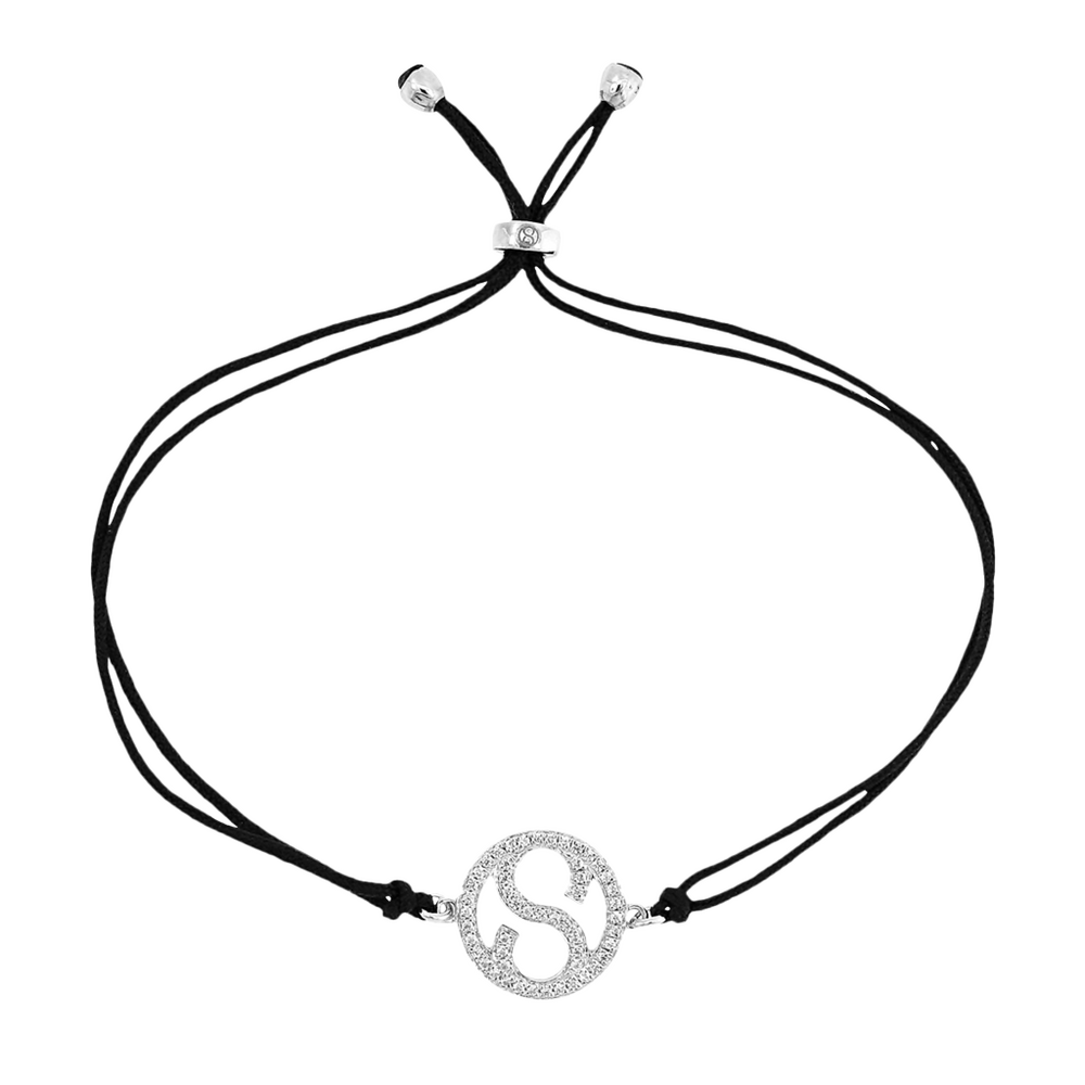 Brogle Selection Icons textile bracelet with diamond pendant Brogle Selection Icons textile bracelet with diamond pendant