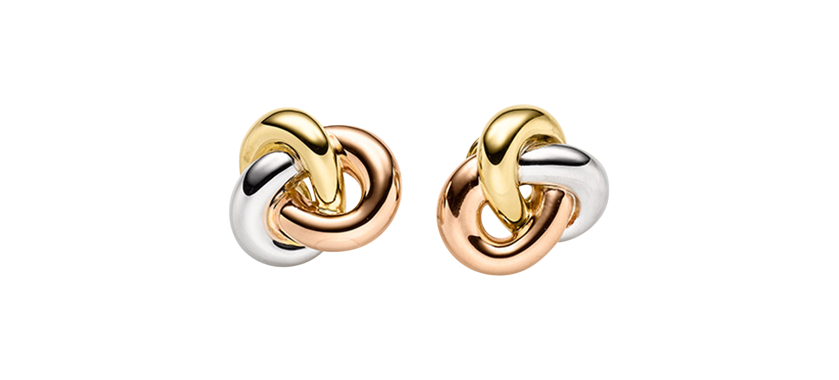 Brogle Classic Tricolour gold stud earrings