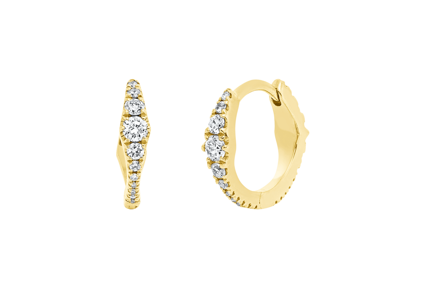 Brogle Classic diamond hoop earrings