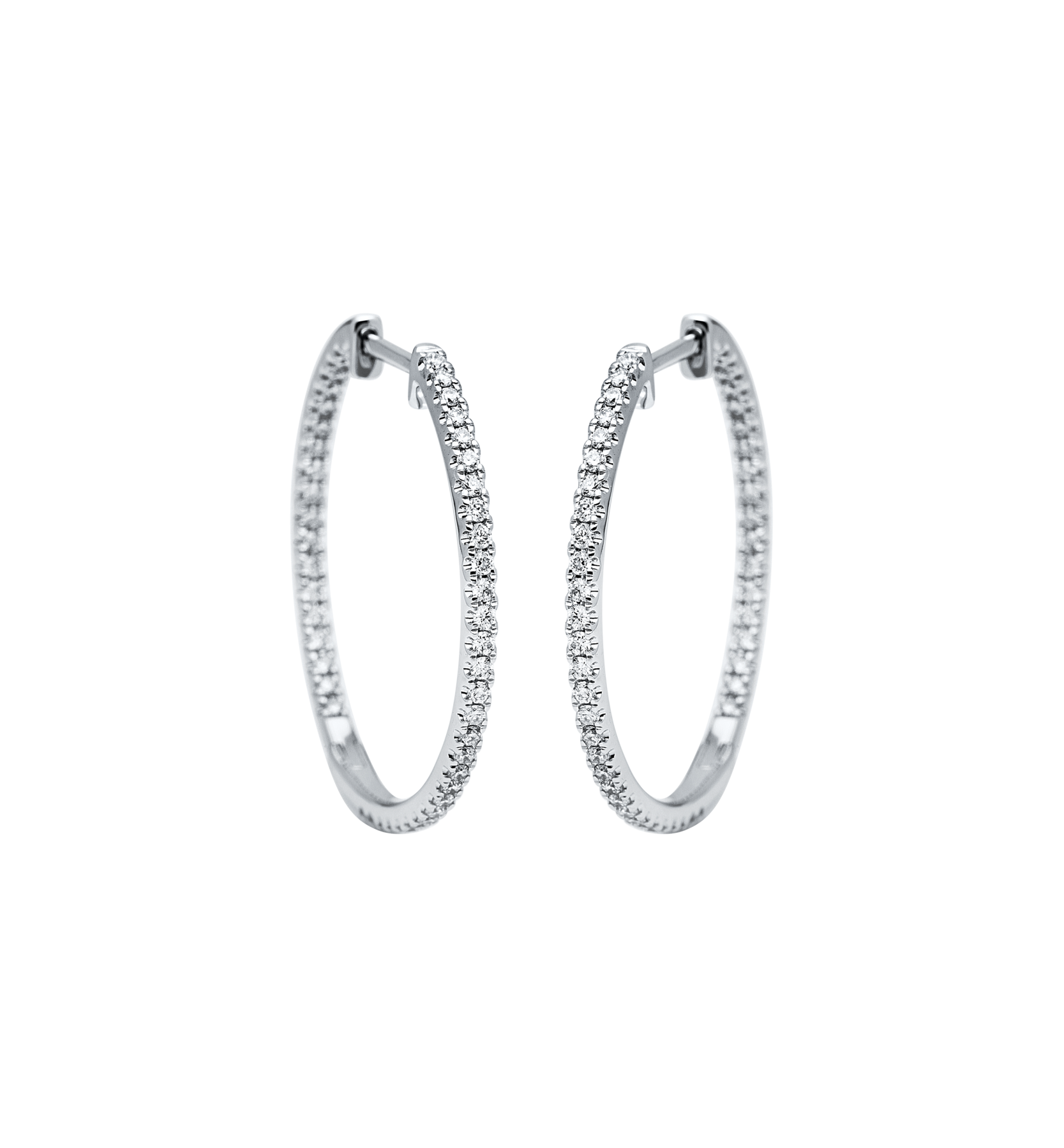 Brogle Classic diamond hoop earrings