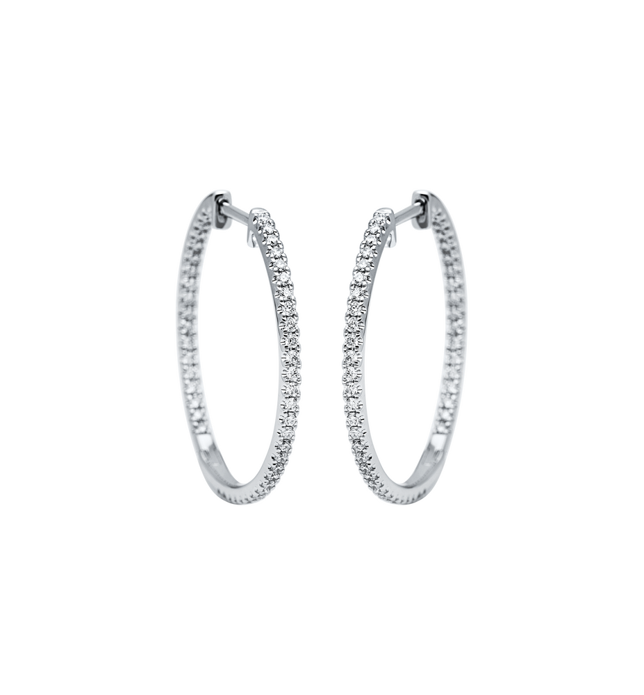Brogle Classic diamond hoop earrings