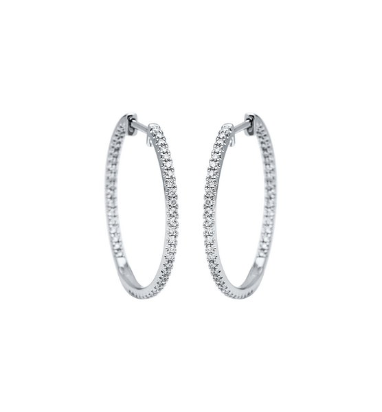 Brogle Classic diamond hoop earrings