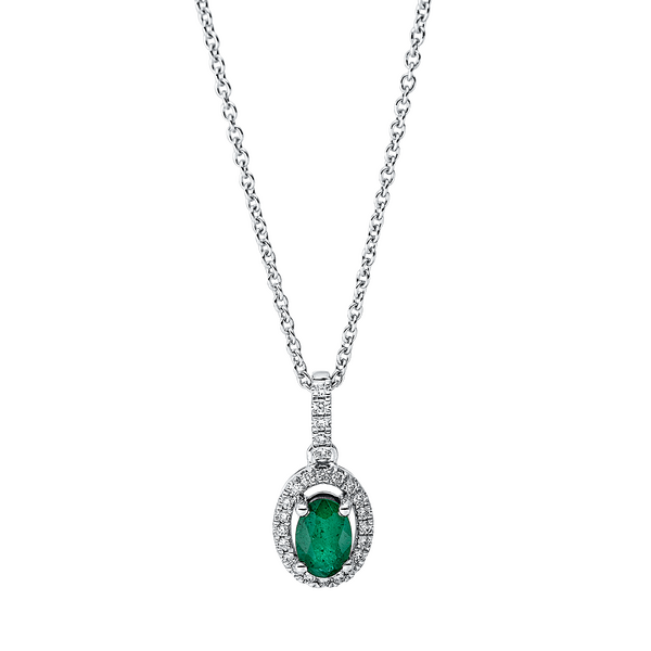 Brogle Classic Kette mit Smaragdanhänger
