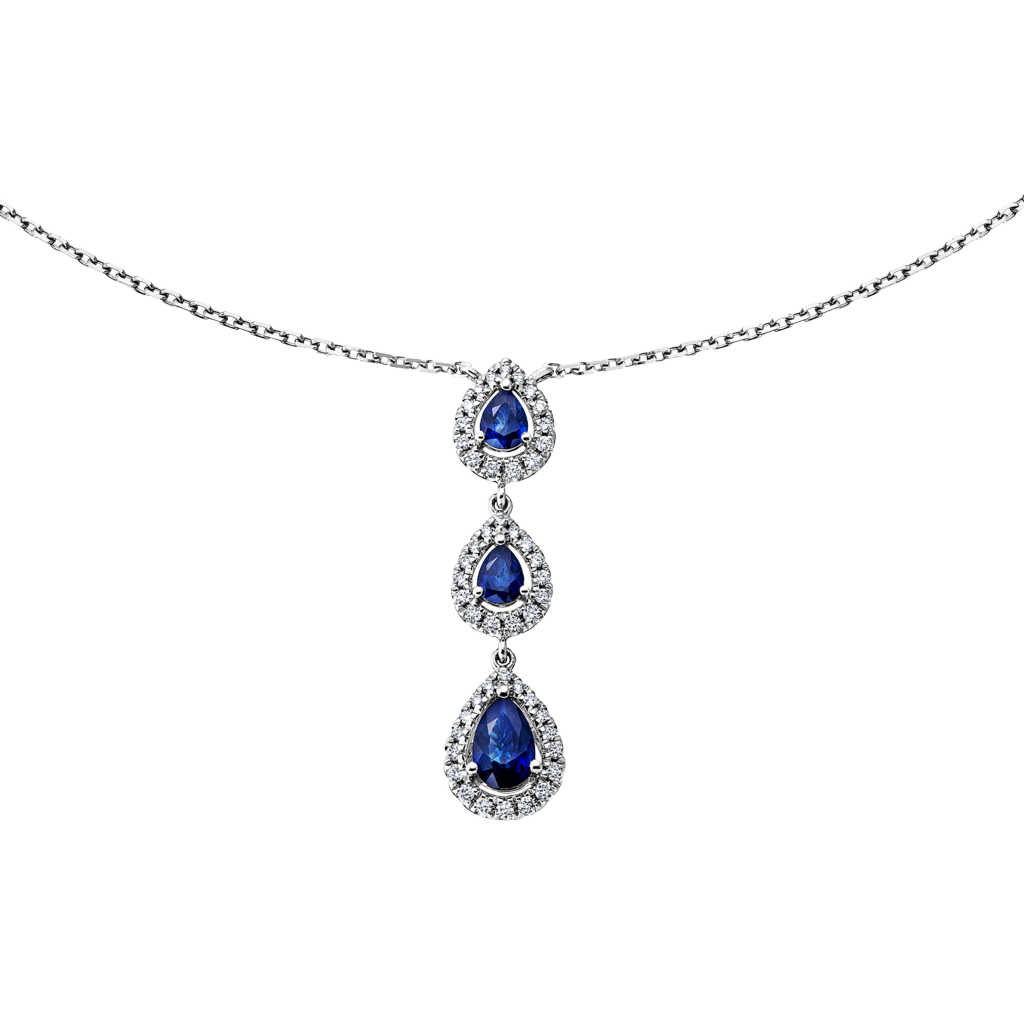 Brogle Classic necklace with sapphire pendant Brogle Classic necklace with sapphire pendant