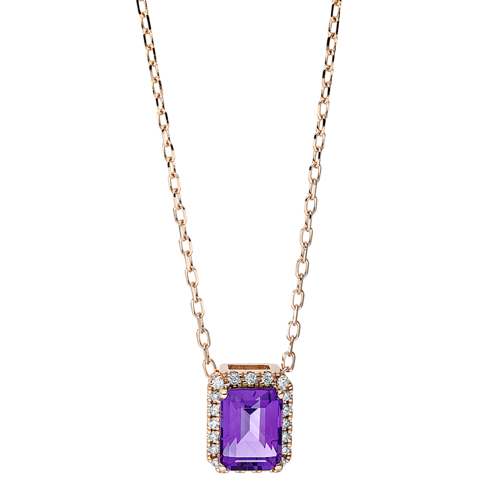 Brogle Classic gold chain with amethyst pendant