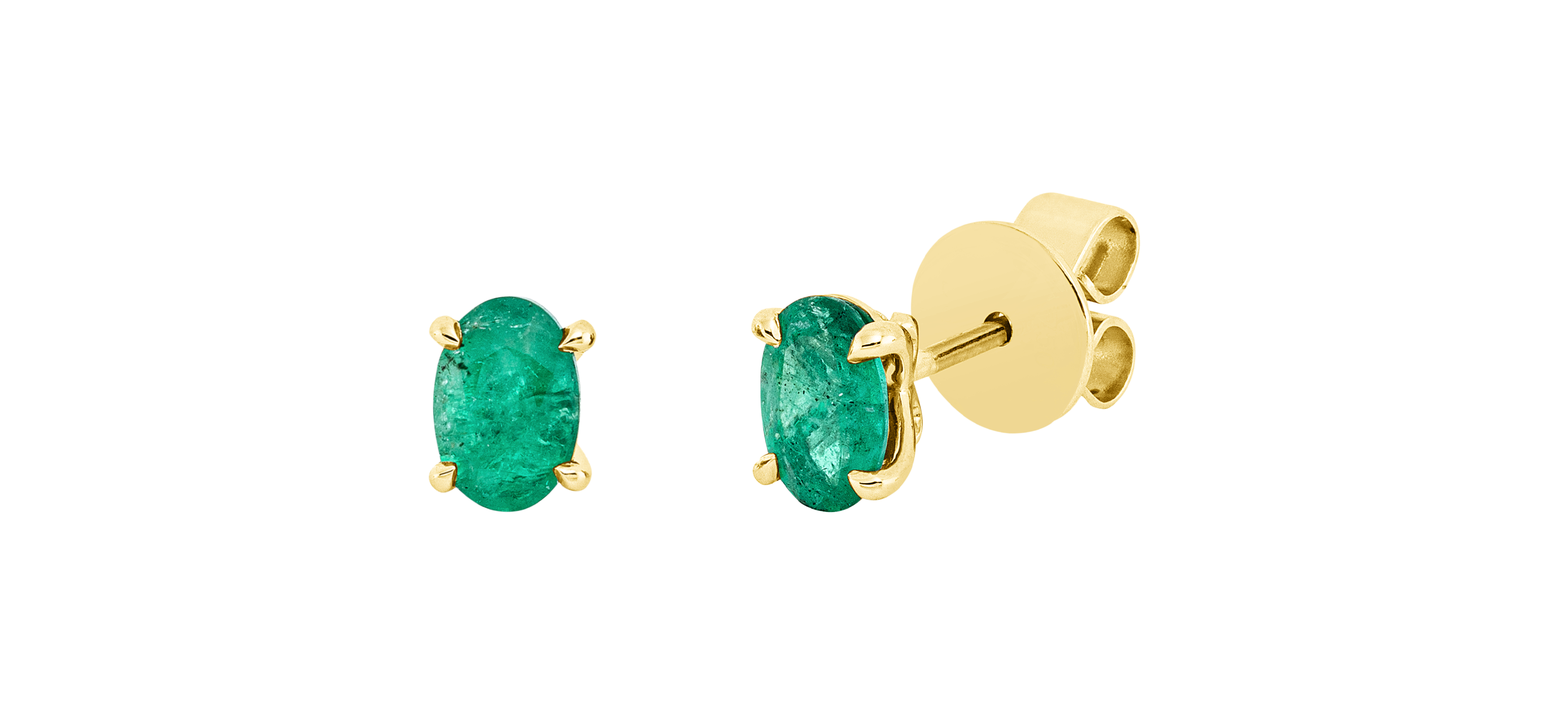 Brogle Classic emerald stud earrings