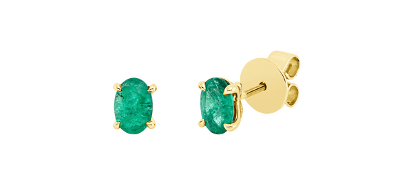 Brogle Classic emerald stud earrings