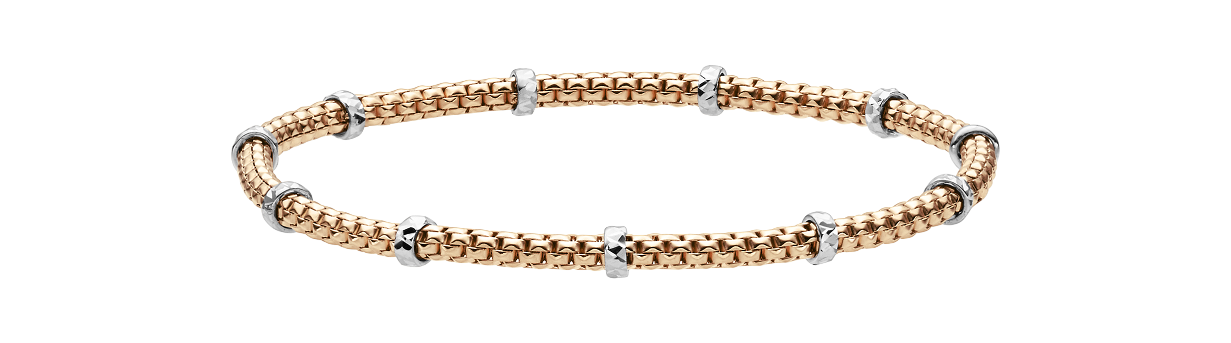 Brogle Classic Bicolor Goldarmband flexibel 3mm Brogle Classic Bicolor Goldarmband flexibel 3mm