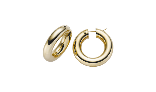 Brogle Classic gold hoop earrings 8mm Brogle Classic gold hoop earrings 8mm