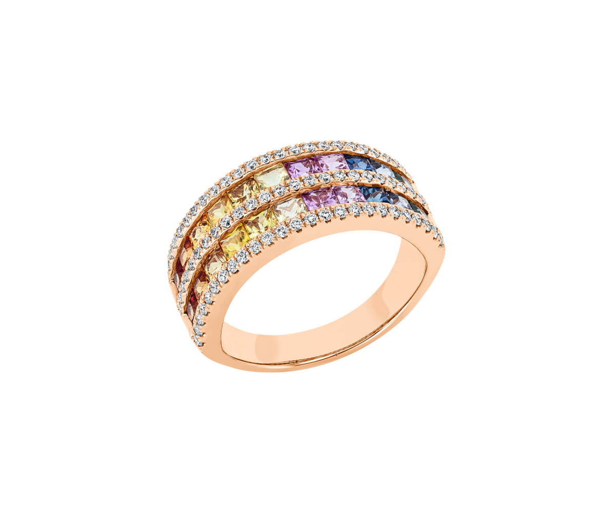 Brogle Classic Sapphire Ring Rainbow