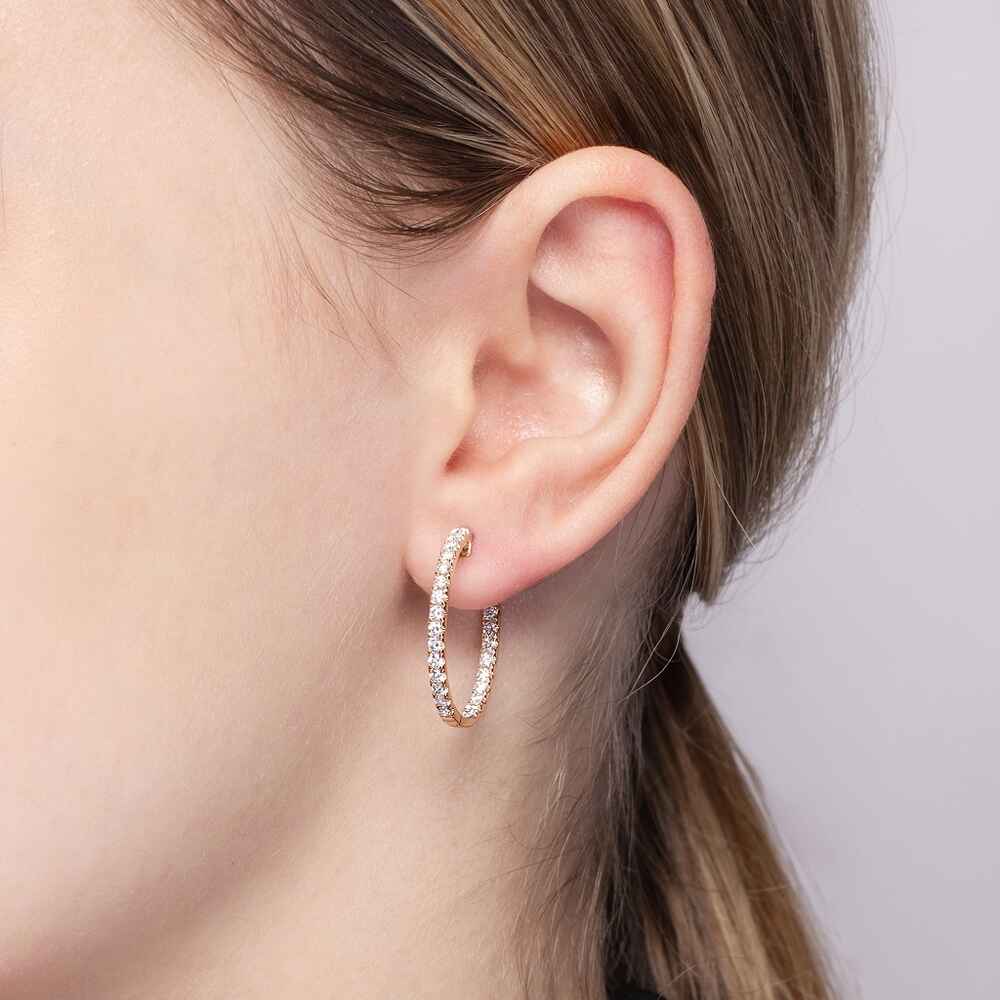 Brogle Classic diamond hoop earrings