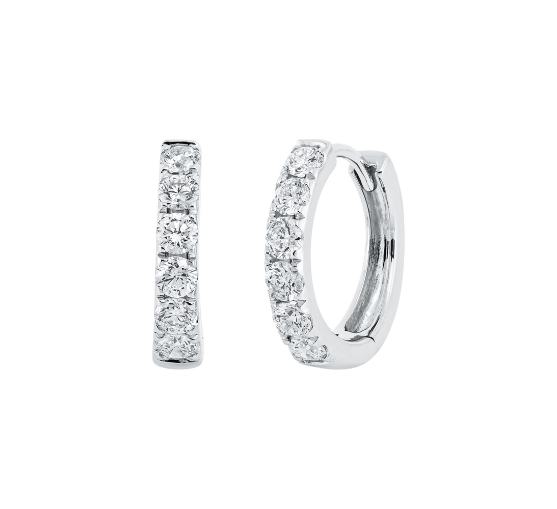 Brogle Classic diamond hoop earrings