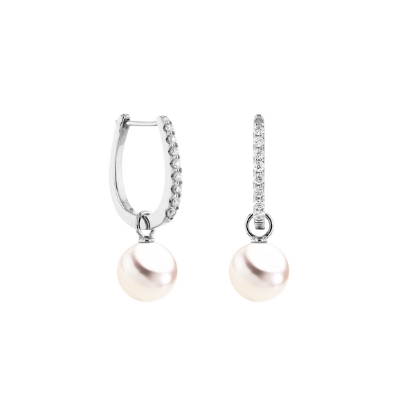 Brogle Classic Akoya pearl hoop earrings Brogle Classic Akoya pearl hoop earrings