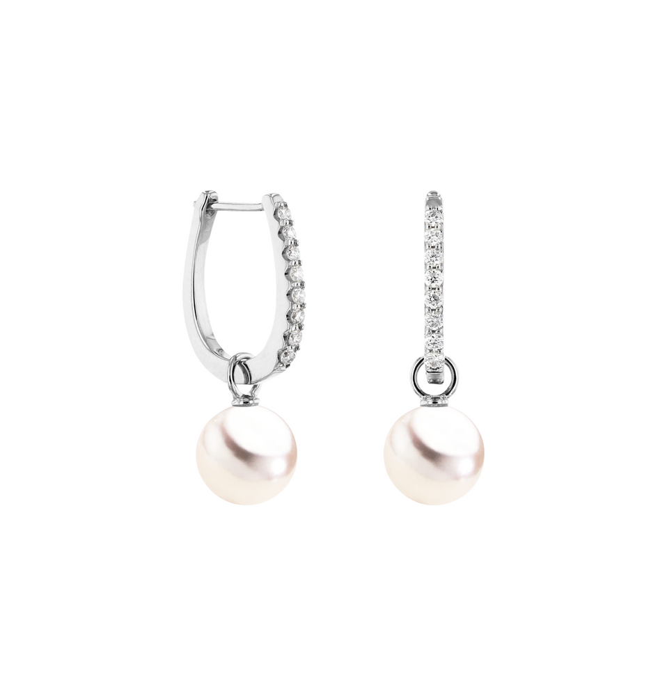 Brogle Classic Akoya pearl hoop earrings Brogle Classic Akoya pearl hoop earrings