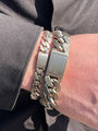 Emil Kraus Cuban Link oval diamond-plated curb chain bracelet, 10mm
